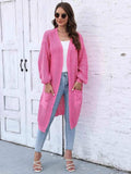 Open Front Longline Cardigan with Pockets - Trendsi - Flyclothing LLC