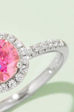 1 Carat Moissanite 925 Sterling Silver Halo Ring - Trendsi