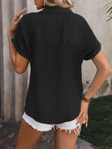 Button Up Short Sleeve Shirt - Trendsi - Flyclothing LLC