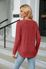 Round Neck Long Sleeve T-Shirt - Trendsi