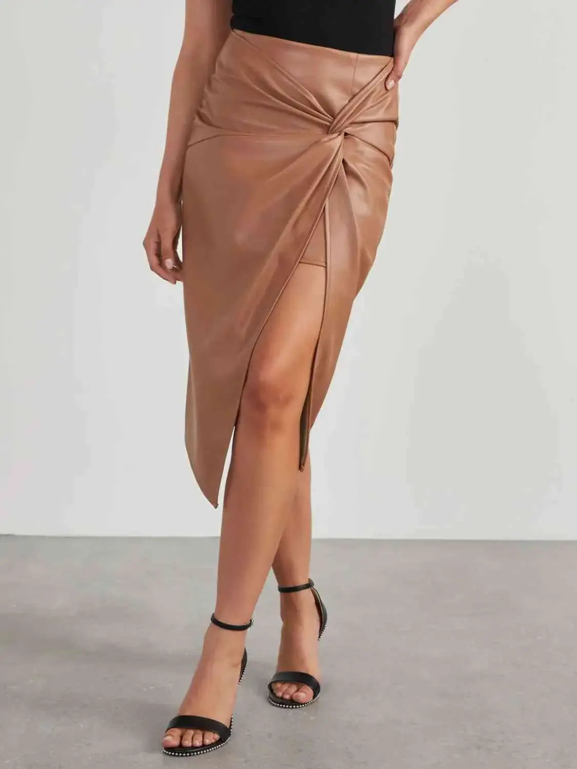 Twist Detail High Waist Skirt - Trendsi - Flyclothing LLC