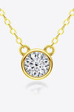 925 Sterling Silver 1 Carat Moissanite Round Pendant Necklace - Trendsi