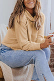 Waffle-Knit High Neck Top - Trendsi - Flyclothing LLC