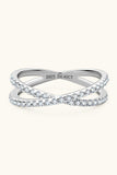 Moissanite 925 Sterling Silver Crisscross Ring - Trendsi - Flyclothing LLC
