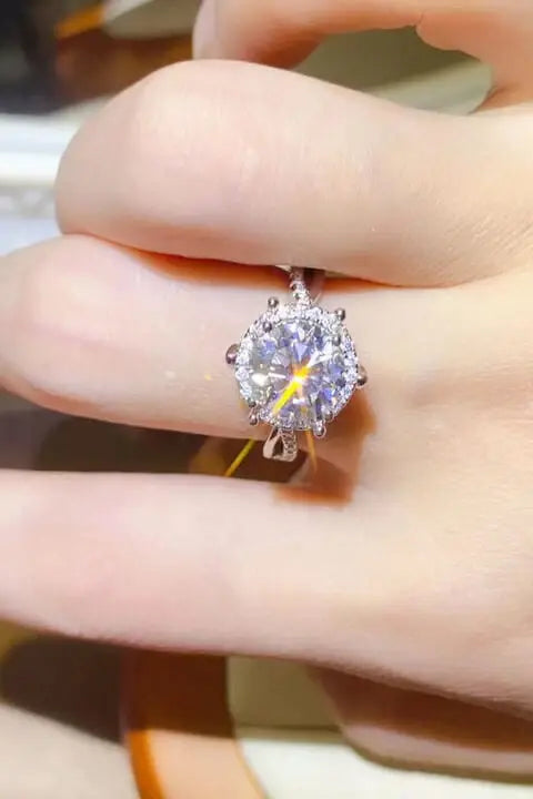 2 Carat Moissanite 925 Sterling Silver Ring - Trendsi - Flyclothing LLC