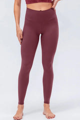Wide Waistband Slim Fit Active Leggings - Trendsi - Flyclothing LLC