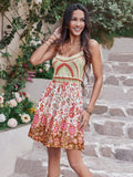 Printed Scoop Neck Mini Cami Dress - Trendsi