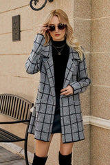 Printed Open Front Lapel Collar Cardigan with Pockets - Trendsi - Flyclothing LLC