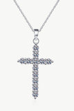 Moissanite Cross Pendant Chain Necklace - Trendsi