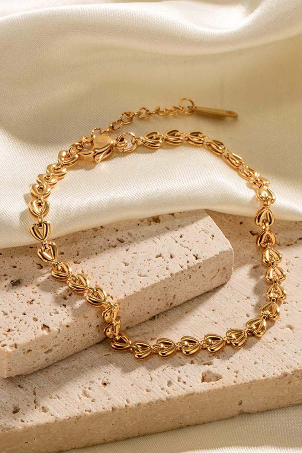 Heart Chain Lobster Clasp Bracelet - Trendsi - Flyclothing LLC
