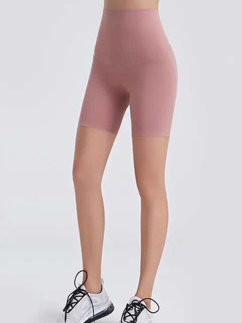 Wide Waistband Sports Shorts - Trendsi - Flyclothing LLC