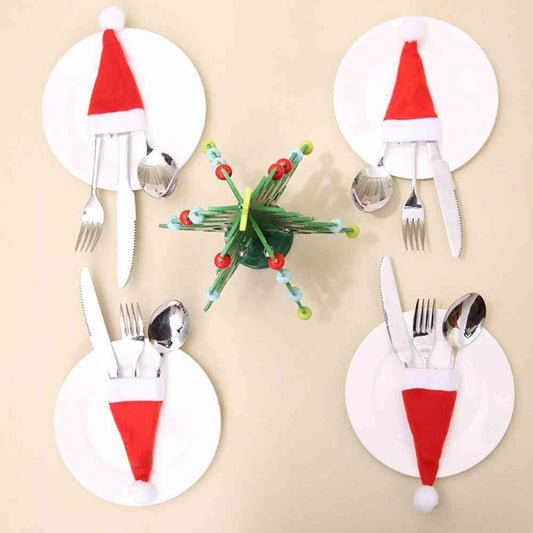 20-Piece Christmas Hat Cutlery Holders - Trendsi