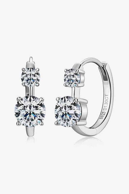 1.3 Carat Moissanite 925 Sterling Silver Earrings - Trendsi