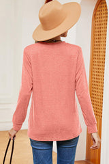 Notched Long Sleeve T-Shirt - Trendsi - Flyclothing LLC