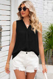 Texture V-Neck Sleeveless Top - Trendsi - Flyclothing LLC