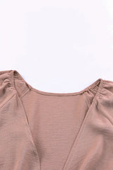 Tied Flounce Sleeve Plunge Romper - Trendsi - Flyclothing LLC