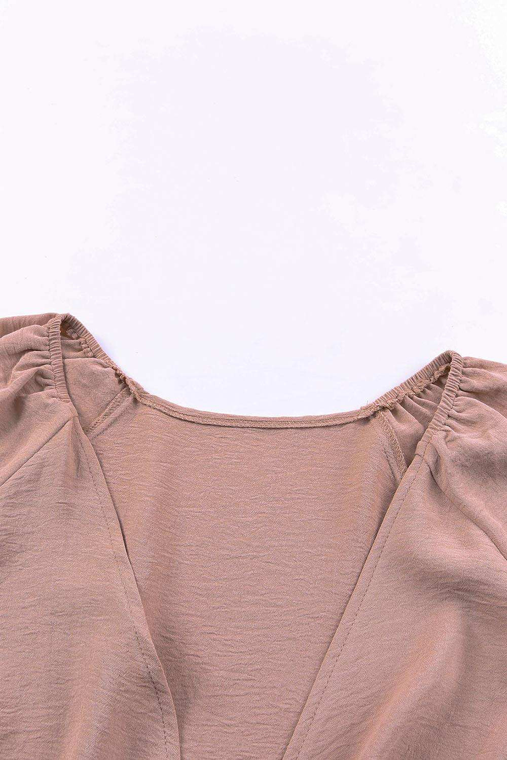 Tied Flounce Sleeve Plunge Romper - Trendsi - Flyclothing LLC