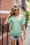 Flutter Sleeve Eyelet Gathered Detail Top - Trendsi - Flyclothing LLC