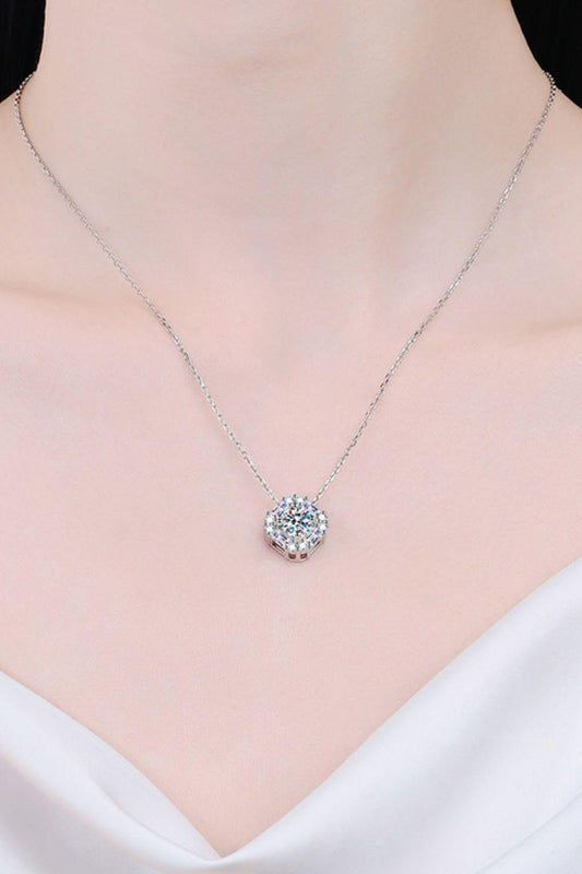 Geometric Moissanite Pendant Chain Necklace - Trendsi