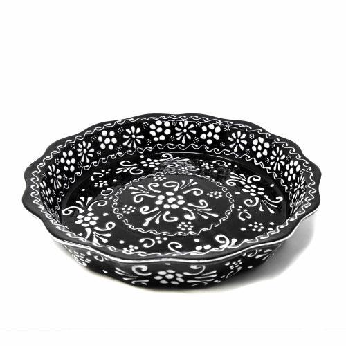 Encantada Handmade Pottery Serving Dish, Black & White - Flyclothing LLC