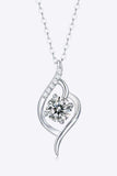 Platinum-Plated 1 Carat Moissanite Pendant Necklace - Trendsi - Flyclothing LLC