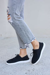 Forever Link Flat Round Toe Lace-Up Sneakers - Trendsi