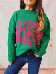 PINKY PROMISE Graphic Sweater - Trendsi