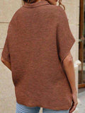 Mock Neck Short Sleeve Sweater - Trendsi - Flyclothing LLC