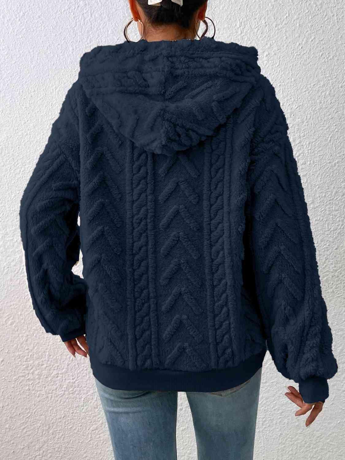 Drawstring Long Sleeve Hoodie - Trendsi