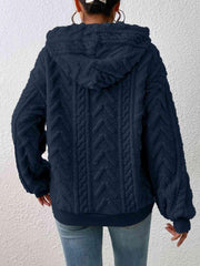 Drawstring Long Sleeve Hoodie - Trendsi