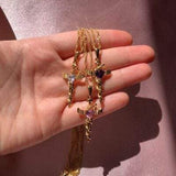 Copper Zircon Cross Pendant Necklace - Trendsi - Flyclothing LLC