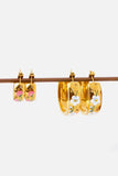 Stainless Steel 18K Gold Plated Ring Shape C-Hoop Earrings - Trendsi - Flyclothing LLC