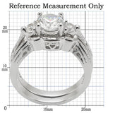 Alamode Rhodium Brass Ring with AAA Grade CZ in Clear - Alamode