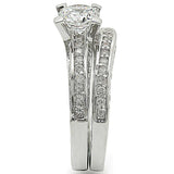 Alamode Rhodium Brass Ring with AAA Grade CZ in Clear - Alamode - Flyclothing LLC