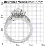 Alamode Rhodium Brass Ring with AAA Grade CZ in Clear - Alamode - Flyclothing LLC