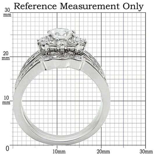 Alamode Rhodium Brass Ring with AAA Grade CZ in Clear - Alamode - Flyclothing LLC