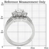 Alamode Rhodium Brass Ring with AAA Grade CZ in Clear - Alamode