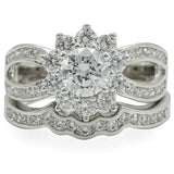 Alamode Rhodium Brass Ring with AAA Grade CZ in Clear - Alamode - Flyclothing LLC