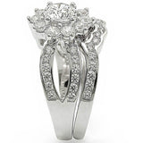 Alamode Rhodium Brass Ring with AAA Grade CZ in Clear - Alamode - Flyclothing LLC