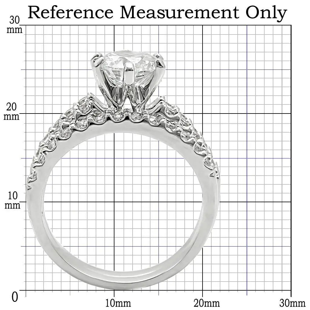 Alamode Rhodium Brass Ring with AAA Grade CZ in Clear - Alamode - Flyclothing LLC