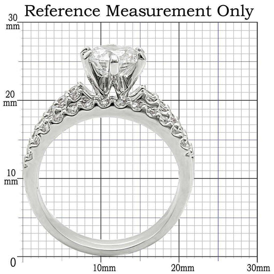 Alamode Rhodium Brass Ring with AAA Grade CZ in Clear - Alamode - Flyclothing LLC