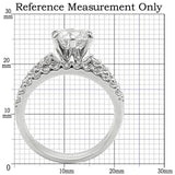 Alamode Rhodium Brass Ring with AAA Grade CZ in Clear - Alamode