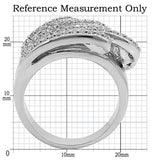 Alamode Rhodium Brass Ring with AAA Grade CZ in Clear - Alamode