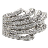 Alamode Rhodium Brass Ring with AAA Grade CZ in Clear - Alamode - Flyclothing LLC