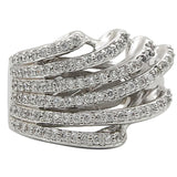 Alamode Rhodium Brass Ring with AAA Grade CZ in Clear - Alamode