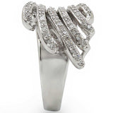 Alamode Rhodium Brass Ring with AAA Grade CZ in Clear - Alamode - Flyclothing LLC