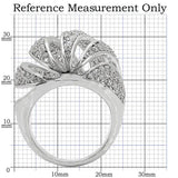 Alamode Rhodium Brass Ring with AAA Grade CZ in Clear - Alamode - Flyclothing LLC
