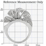 Alamode Rhodium Brass Ring with AAA Grade CZ in Clear - Alamode