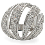 Alamode Rhodium Brass Ring with AAA Grade CZ in Clear - Alamode