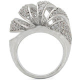 Alamode Rhodium Brass Ring with AAA Grade CZ in Clear - Alamode